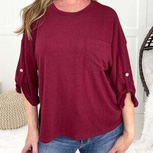 Andree By Unit Women’s Wine Lounge With Me Top Size XL EUC